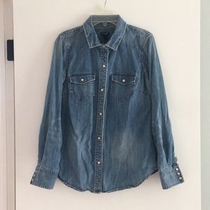 JCrew denim/chambray western style shirt.